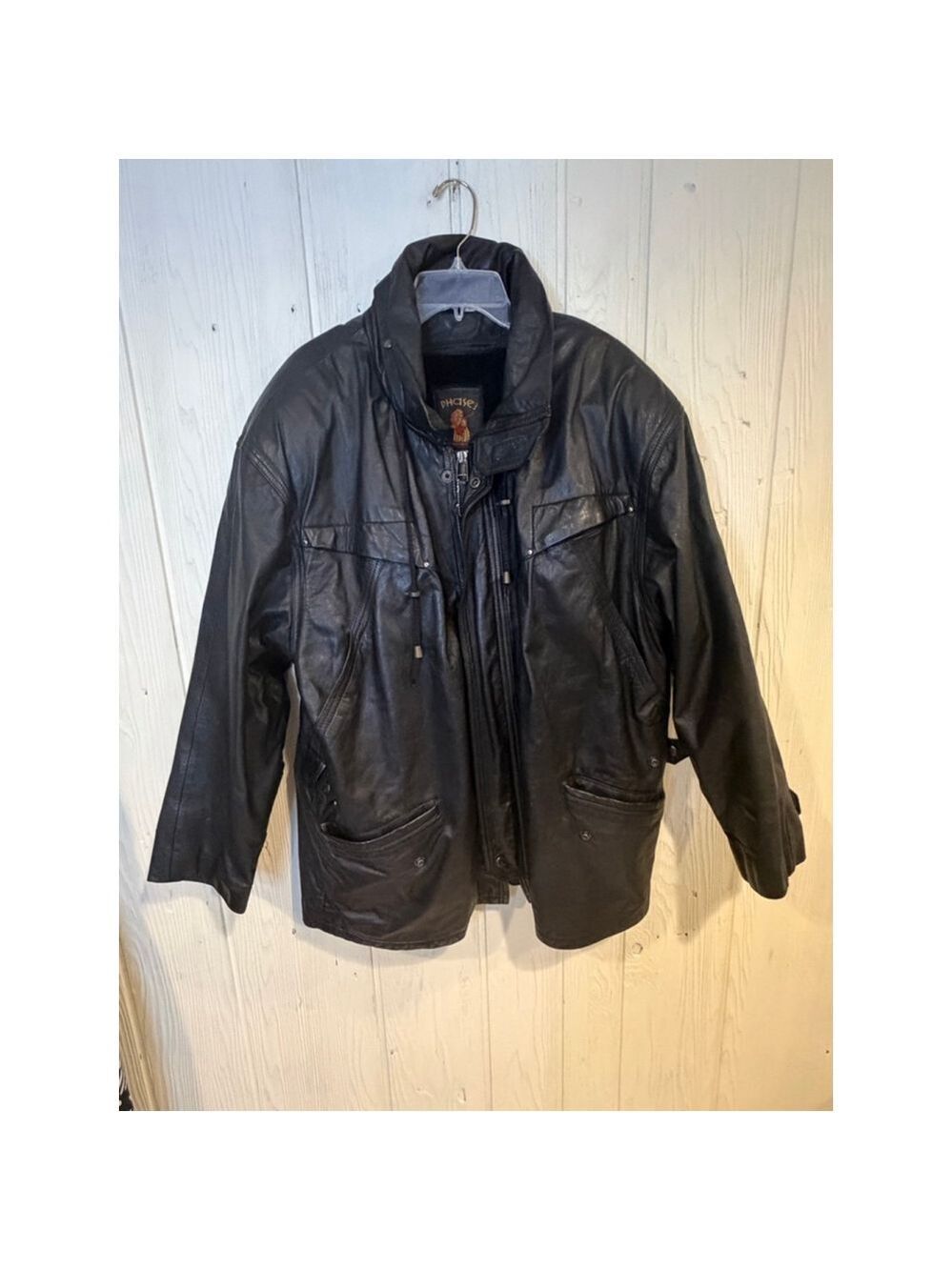 Men's PHASE 3 Black Leather lining Jacket XL